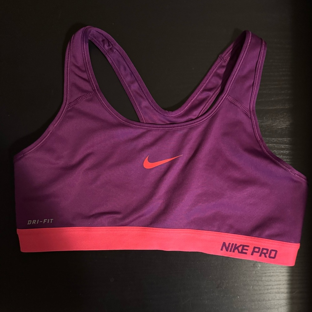 Nike Pro Women's Purple and Pink Sports Bra